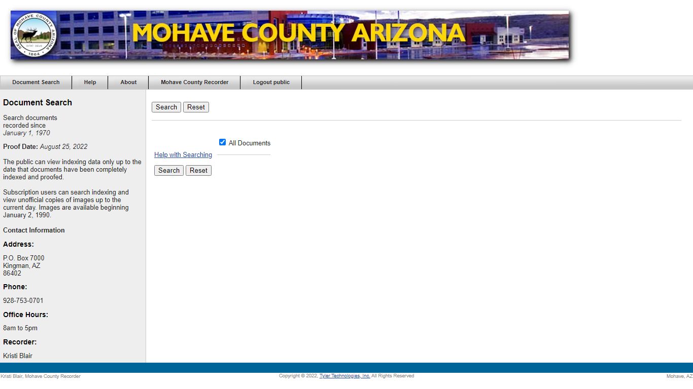 Mohave County, AZ EagleWeb Document Search